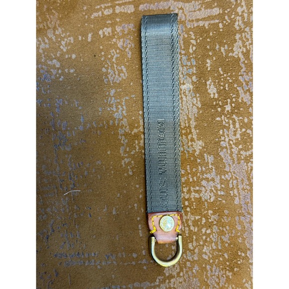 Louis Vuitton Accessories - Louis Vuitton Cup Grey Nylon Vachetta Leather D-Ring Strap Attachment Accessory